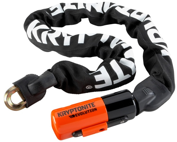 Kryptonite Evolution 1090 Integrated Chain 10 mm X 90 Sold Secure Gold 90CM Black / Orange