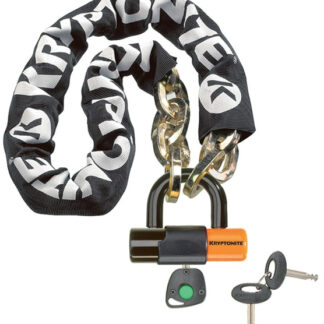 Kryptonite New York Chain 12 mm100 with Ev Series 4 Disc Lock 14mm Sold Secure Gold 100 CM Black / Yellow