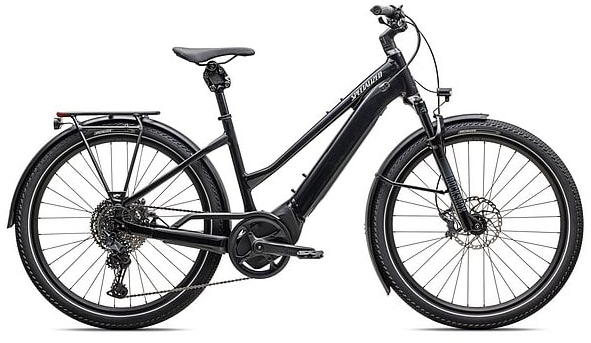 Specialized 2025 Turbo Vado 5.0 Step-Through Electric Hybrid Bike XL Gloss Castblack / Satin Silver Reflective - Cycles UK