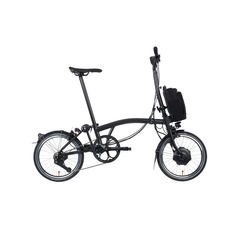 Brompton Electric P-Line Urban High Bar Folding Bike 2023 Midnight Black