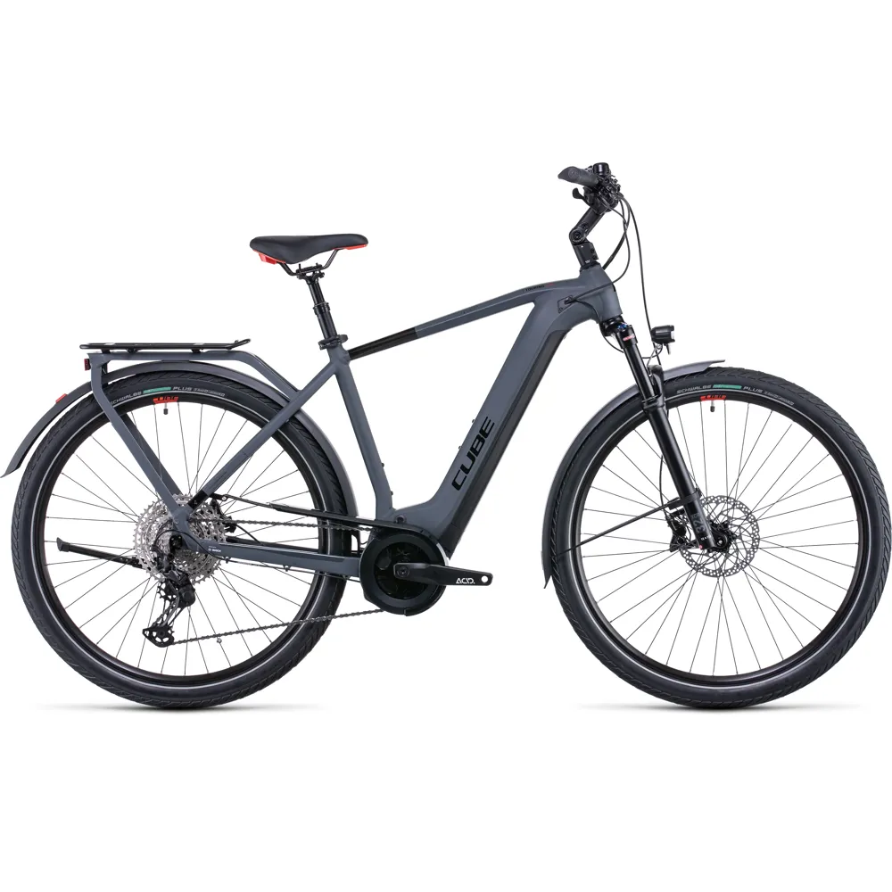 Cube Touring Hybrid EXC 500 Electric Bike 2022 Grey Red