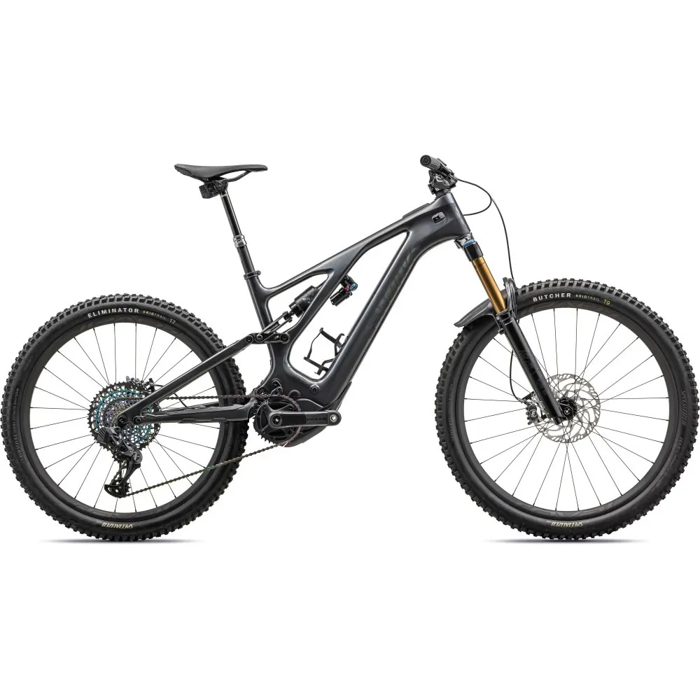 Specialized Levo S-Works Electric Bike 2024 Gloss Black Liquid Metal/Satin Black Chrome Foil